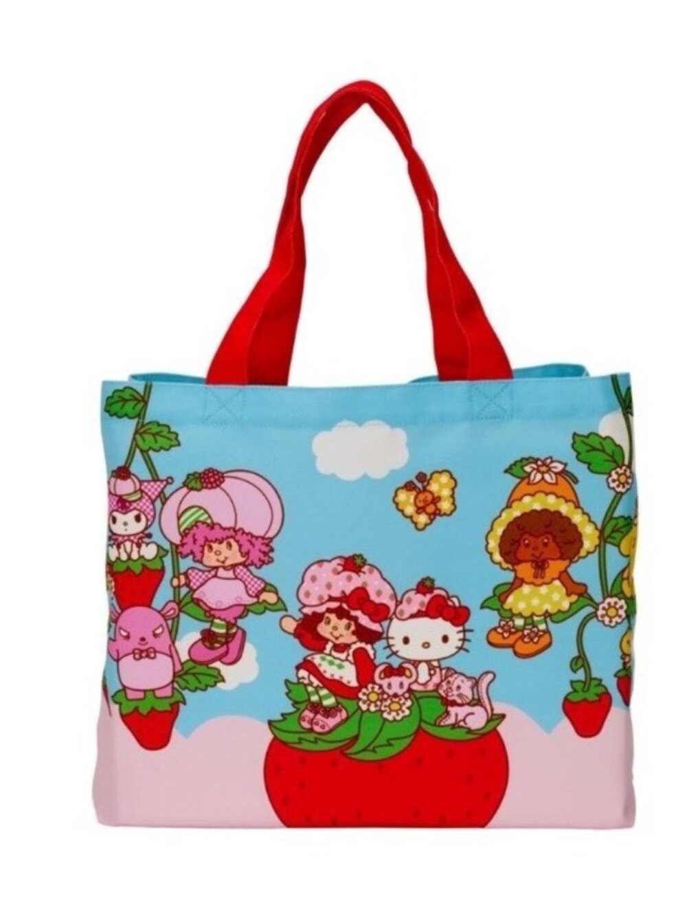 Sanrio Loungefly Hello Kitty Strawberry Shortcake Character XL Tote Bag NWT